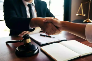lawyer and client talking about a case