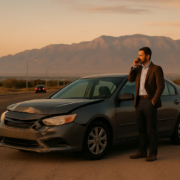 What to Do After a Hit-and-Run Crash in Albuquerque near a damaged vehicle