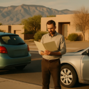 Borrowed car accident insurance Albuquerque coverage discussion beside vehicles