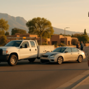 Albuquerque government vehicle accident claim scene near an intersection