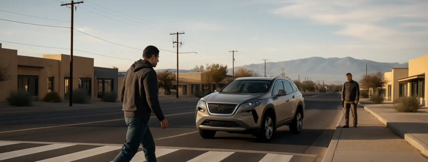 Albuquerque pedestrian accident lawyer article showing a safe urban crossing scene