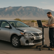 Event data recorder car accident evidence being examined after an Albuquerque crash